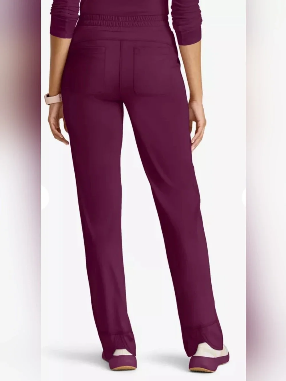 NWT Grey's Anatomy by Barco Knit STRETCH  wine 6-Pocket Cargo Scrub LP - Picture 7 of 11